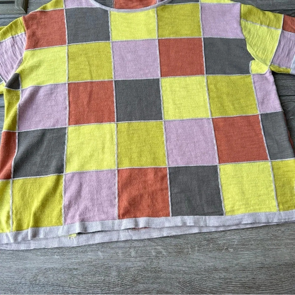 Mansted Ice-tea Lemon Checked Short Sleeve Top - Picture 9 of 13